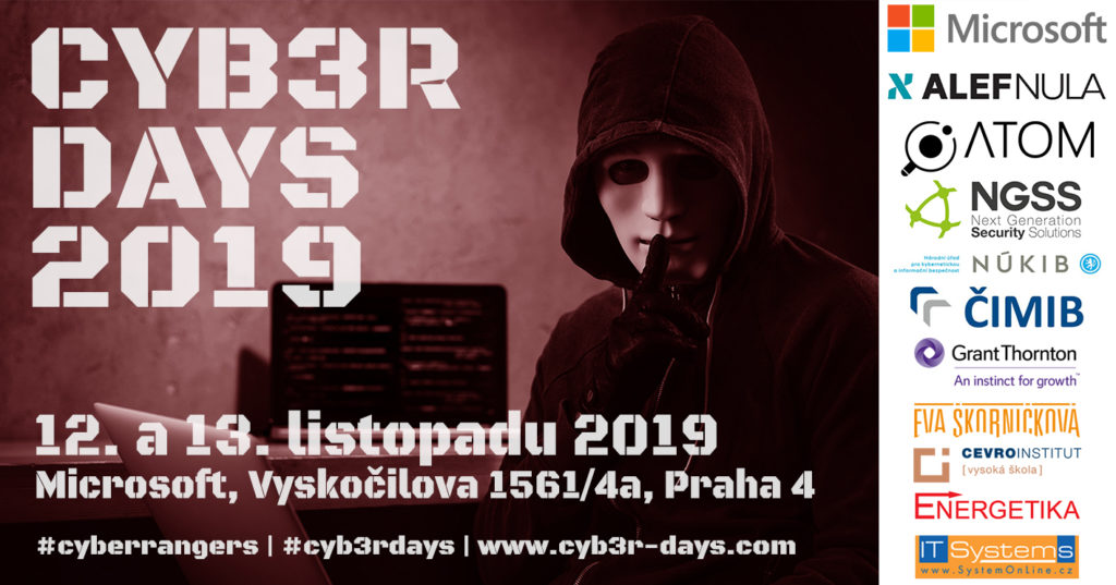 Pozvánka na konferenci Cyb3r Days 2019.