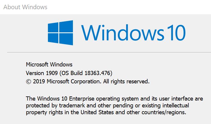 Windows 10 1909