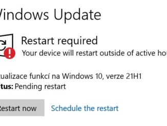 Windows Update vyžadují restart