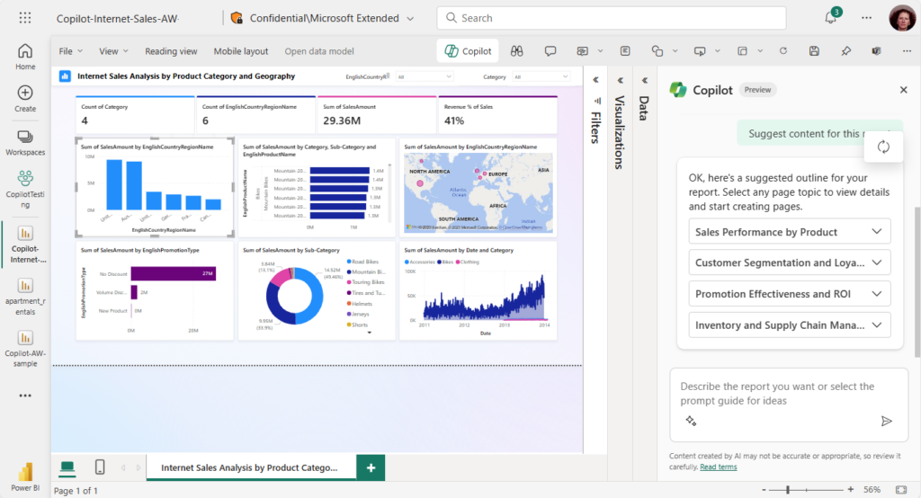 Copilot pro Power Bi a Microsoft Fabric