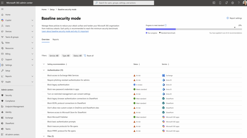 Microsoft 365 Baseline Security Mode